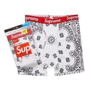 Supreme x Hanes Boxer Briefs (2 pack) - White Bandana - XL - Authentic, Sealed